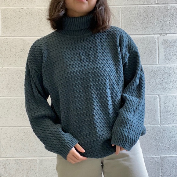 Vintage 100% Cotton Knit Turtleneck - Picture 3 of 4
